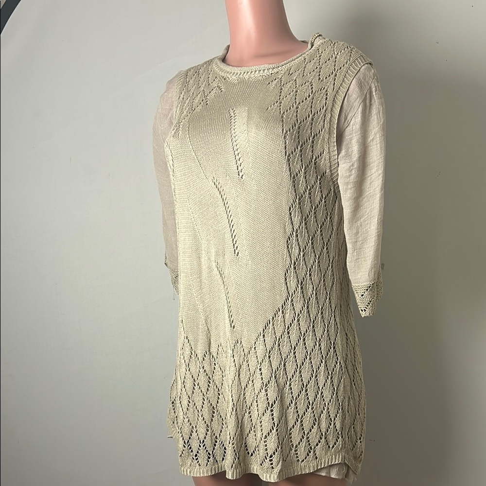 Selfie Couture by Trendology Women’s Knit  Cream Sweater Lined Size M/L